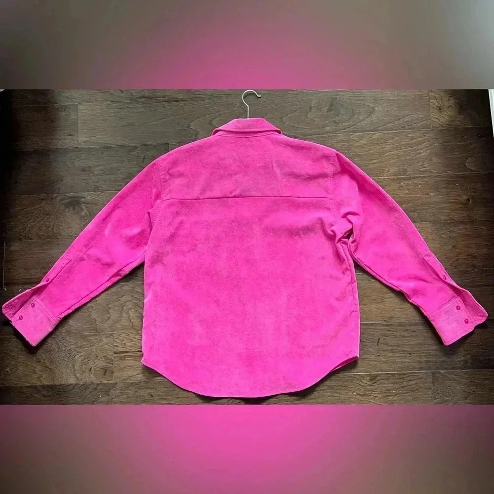 Zara Pink Cordoruy Velvet Blouse. Size L. - Picture 3 of 5